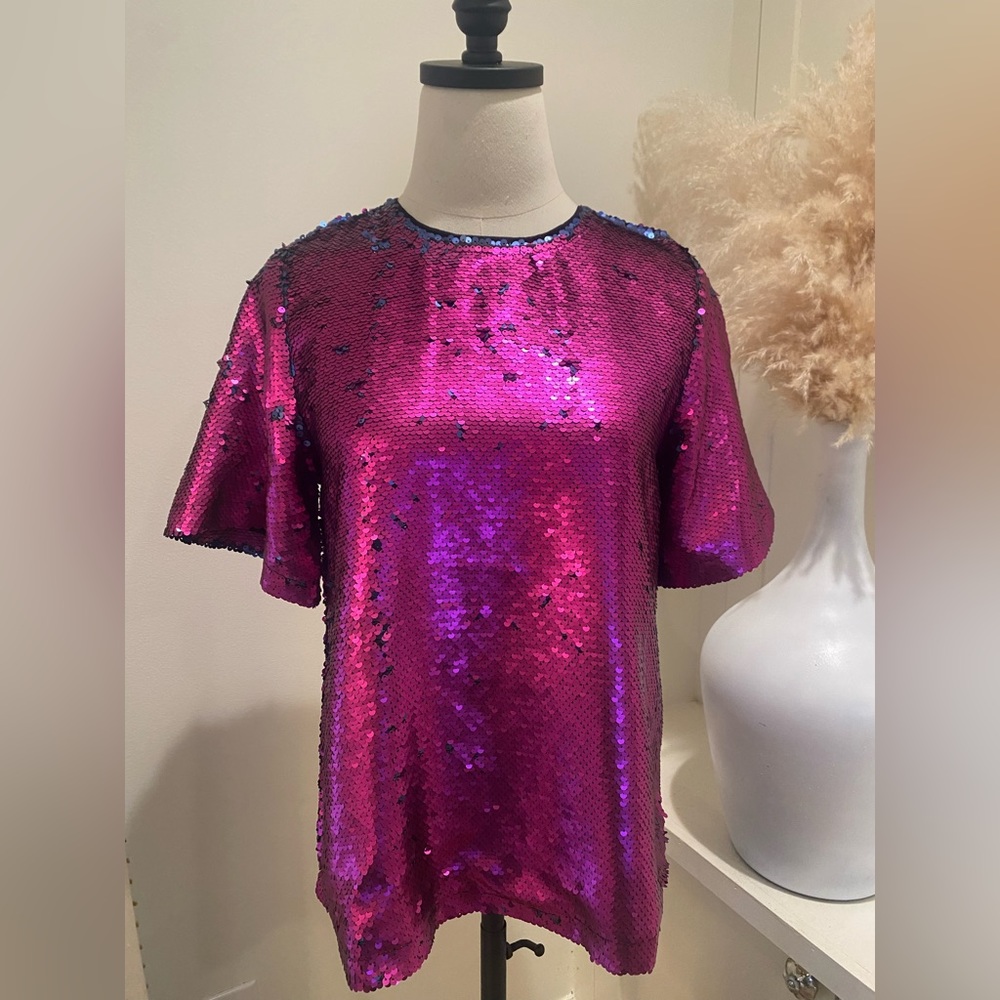 NWT Buddy Love Blanche Pink Sequin Top Size XS NEW